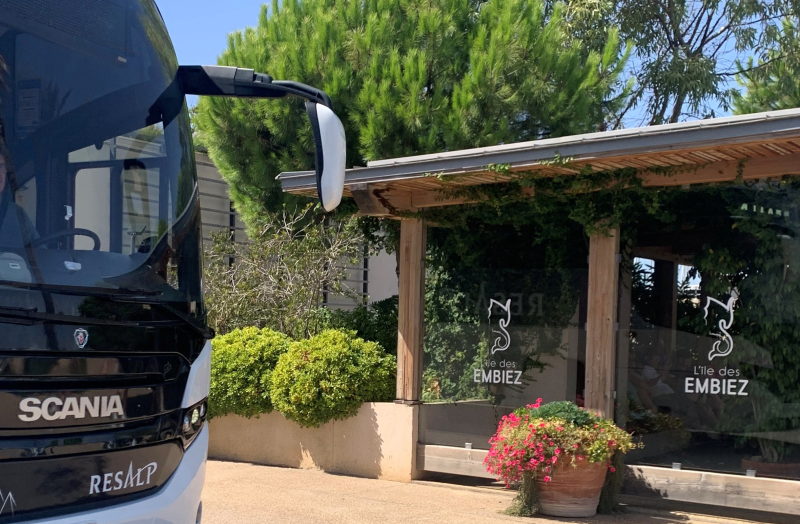 Autocar Resalp sur l'ile des Embiez