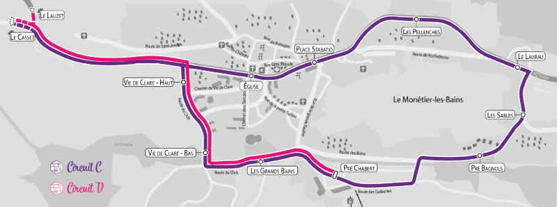 Plan des navettes village du Monêtier Les Bains
