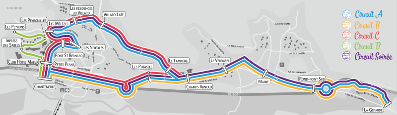 Plan des navettes village de Saint Chaffrey